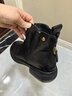 天美意女靴加絨商場(chǎng)同款英倫復古時(shí)尚百搭短靴女切爾西靴新款 黑色（絨里） 36 曬單實(shí)拍圖