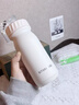 森森貓保溫杯簡(jiǎn)約ins風(fēng)純色小巧便攜式高顏值男女生不銹鋼小容量水杯子 糖果保溫白417ml+杯刷 曬單實(shí)拍圖