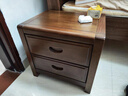 雙葉全實(shí)木床頭柜現代簡(jiǎn)約新中式家用臥室床邊柜儲物柜小型純2025新款 胡桃色 胡桃木 53x40x50cm 曬單實(shí)拍圖