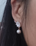 銀千惠999純銀山茶花珍珠耳釘女耳飾品元旦跨年情人節生日禮物送女友 曬單實(shí)拍圖