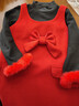 迪士尼（Disney）女童裙子拜年服兩件套新年紅立體蝴蝶結馬年背心裙針織打底衫110 曬單實(shí)拍圖