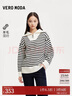 VEROMODA針織衫女25季新款韓系毛衣條紋內搭上衣時(shí)尚325113015 黑色 160/80A/S 曬單實(shí)拍圖