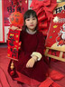 女童冬裝加厚連衣裙2026新款兒童韓版洋氣加厚保暖圣誕禮服連衣裙 紅色—高品質(zhì) 120 cm—高品質(zhì) 曬單實(shí)拍圖
