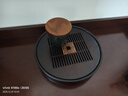 尚言坊 圓形茶盤(pán)家用瀝水托盤(pán)茶具茶臺現代簡(jiǎn)約易小型功夫干泡茶盤(pán) 【小】福到滿(mǎn)圓盛水(胡桃色) 曬單實(shí)拍圖
