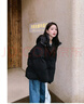 妍莉芬（yanlifen）黑色連帽羽絨棉服女短款2025年冬季新款加厚棉襖小個(gè)子棉衣外套女 黑色 M 約120斤以?xún)?曬單實(shí)拍圖