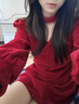 啄木鳥(niǎo)法式赫本風(fēng)紅色高級感小裙子新年戰袍金絲絨內搭打底連衣裙女秋冬 紅色亮片高級感絲絨短裙 L 曬單實(shí)拍圖
