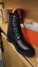 啄木鳥(niǎo)馬丁靴女真皮2025秋冬新款加絨大碼短靴中跟皮毛一體保暖大棉鞋子 黑色【加厚羊毛里】 38 曬單實(shí)拍圖