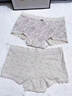 貓人純棉內褲女A類(lèi)嬰兒棉抗菌加長(cháng)襠新款中腰無(wú)痕蕾絲碎花小平角短褲 【3條裝】粉櫻花+咖牡丹+灰碎花 L 【推薦80-105斤】 曬單實(shí)拍圖