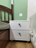 鋼制床頭柜小型家用臥室創(chuàng  )意床邊柜兒童鐵藝儲物柜可移動(dòng)置物柜子 二抽床頭柜(白色+豆綠色拉手) 曬單實(shí)拍圖