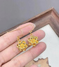 中國黃金（CHINA GOLD）牡丹花黃金耳釘女花朵彎鉤足金耳環(huán)耳墜婦女節禮物送媽媽送女友 牡丹耳墜 【贈銀圓珠耳鉤】約0.6g+玫瑰禮盒 曬單實(shí)拍圖