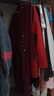 恒源祥100%純羊毛衫女秋冬季兩件式套裝毛衣裙中長(cháng)版洋氣加厚釘珠媽媽裝 酒紅色 L 曬單實(shí)拍圖
