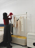千禧華府衣架落地立式衣帽架臥室掛衣服置物架客廳可移動(dòng)晾衣架奶白100cm 曬單實(shí)拍圖