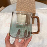 星巴克（Starbucks）杯子韓國漸變藤編透明玻璃杯帶把手大容量耐熱咖啡水杯生日禮物 藤編玻璃杯473ml 曬單實(shí)拍圖