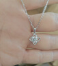 999純銀四葉草莫桑鉆吊墜項鏈女高級感足銀鎖骨鏈情人節生日禮物 一克拉莫桑鉆銀項鏈 曬單實(shí)拍圖