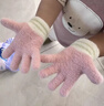 斐月伽兒童手套五指保暖加絨加厚男童女童寶寶可愛(ài)秋冬款針織全指手套 淺粉 建議0-2歲-約11*6cm 曬單實(shí)拍圖