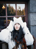 寶格妍可愛(ài)貓耳朵毛絨耳罩女冬季保暖騎行防凍耳暖護耳套耳捂子耳包防風(fēng) 白色貓耳朵耳罩 加厚可折疊 曬單實(shí)拍圖