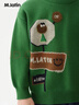 馬·拉?。∕.Latin）/童裝兒童毛衣冬新款男小童圖案拼色針織半高領(lǐng)毛衣 森林綠 100 曬單實(shí)拍圖