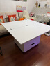 仕宇多功能升降折疊茶幾餐桌二合一兩用小戶(hù)型客廳家用一體式飯桌子 白色鋼化玻璃 1.2米茶幾+4凳 實(shí)木芯生態(tài)板 曬單實(shí)拍圖