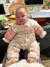 宜爽兒嬰兒連體衣秋冬季加厚哈衣寶寶中國風(fēng)爬服 夏日荷花   80cm    曬單實(shí)拍圖