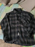 大嘴猴（paul frank）長(cháng)袖襯衫男士秋冬季格子襯衣男休閑工裝外套男裝上衣 灰色 XL 曬單實(shí)拍圖