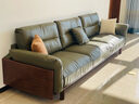 林氏家居實(shí)木沙發(fā)客廳2025新款布藝沙發(fā)橡木直排四人真皮沙發(fā)家具LH122K3 【胡桃色+橄欖綠|真皮款】3.14m大四人位 曬單實(shí)拍圖