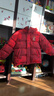 ASK JUNIOR男童羽絨服兒童冬加厚保暖拜年服中大童紅色新年連帽外套 曬單實(shí)拍圖