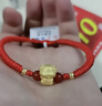 蓓影 999足金生肖牛黃金轉運珠編織紅繩金牛手鏈女福牛本命年牛年寶寶 黃金福牛+6金珠 曬單實(shí)拍圖