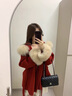 妤遇（YUUZYUUS）品牌女裝毛呢外套女2026冬季新款雙面斗篷小個(gè)子高端高級感大衣 貴族紅 M 曬單實(shí)拍圖
