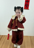 拜年服女童套裝冬季加厚2025新款洋氣兒童衣服小女孩新年兩件套 紅色 110 cm 曬單實(shí)拍圖
