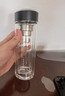 水宜生玻璃杯男士水杯透明茶杯便攜旅行雙層玻璃水杯隔熱杯子 G710 睿智黑 400ML 曬單實(shí)拍圖