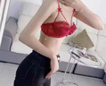 莫代爾性感蕾絲聚攏有鋼圈內衣女聚攏大胸顯小性感本命年紅色文胸 紅色套裝 L (適合36/80ABC) 曬單實(shí)拍圖