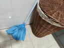 美麗雅擰水拖把普通吸水拖布喜洋洋老式家用宿舍用大號地拖超細纖維整布 【1根桿+2個(gè)拖布頭】 藍色 曬單實(shí)拍圖