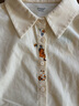 茵曼通勤燈芯絨長(cháng)袖襯衫女2025秋冬款趣味刺繡百搭疊穿襯衣米杏色M 曬單實(shí)拍圖