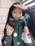 QUEEN TRIP秋冬季毛線(xiàn)針織圍巾女韓版網(wǎng)紅百搭加厚保暖圍脖學(xué)生情侶圣誕禮物 麋鹿圍巾【綠色】 曬單實(shí)拍圖