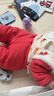 優(yōu)奇嬰兒衣服秋冬裝寶寶棉服周歲滿(mǎn)月百天過(guò)年拜年服喜慶紅色分體套裝 祥瑞福袋套裝 80 曬單實(shí)拍圖