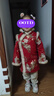 羅蒙女童紅色旗袍加絨新年拜年服連衣裙新中式兒童過(guò)年演出服 紅色110 曬單實(shí)拍圖