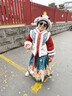 安妮優(yōu)兒（Anneyol）漢服女童冬季2025新款兒童國風(fēng)冬裝拜年服古風(fēng)加絨加厚古裝馬面裙 紅色套裝【上衣+裙子】 130 曬單實(shí)拍圖