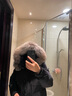 杰奧羽絨服女短款派克服工裝風(fēng)連帽90鵝絨冬季厚款商場(chǎng)同款狐貍毛領(lǐng) 100#暗夜黑 L (170) 曬單實(shí)拍圖
