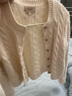 ELAND衣戀騏驥紅毛針織衫女短款開(kāi)衫外套2025秋季打底衫新款 象牙白/白色(39)Ivory S /160 曬單實(shí)拍圖