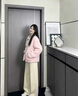 Olrain歐芮兒仿羊羔毛外套女裝冬季2025新款寬松保暖小個(gè)子短款外套 粉色 均碼 曬單實(shí)拍圖