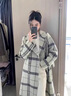KMZOE雙面羊絨大衣2025秋冬新品小個(gè)子中長(cháng)款羊毛呢子外套 格子大衣 S [105-120斤] 曬單實(shí)拍圖