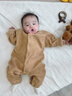 北鼻嘟嘟嬰兒衣服秋冬季加絨加厚保暖嬰幼兒連體衣男女寶寶睡衣冬裝外出服 卡其【雙面絨 保暖爬服】 73cm 建議4-8月 體重13-18斤 曬單實(shí)拍圖