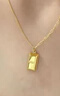 中國黃金（CHINA GOLD）小金磚黃金項鏈女999足金吊墜小金條新年情人節禮物送女朋友 金重約1.5g【足金吊墜*贈銀鏈】 曬單實(shí)拍圖