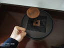 尚言坊 圓形茶盤(pán)家用瀝水托盤(pán)茶具茶臺現代簡(jiǎn)約易小型功夫干泡茶盤(pán) 【小】福到滿(mǎn)圓盛水(胡桃色) 曬單實(shí)拍圖