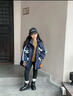 元氣小猴羽絨服女童朱迪兔子警官衣服兒童冬季加厚派克服白鴨絨外套大童冬 深藍色 130 cm 曬單實(shí)拍圖