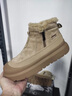 Jeep吉普雪地靴男鞋春季新款加絨加厚東北棉鞋皮毛一體抗寒保暖棉靴男 沙色 【標準運動(dòng)鞋碼】 41 曬單實(shí)拍圖
