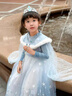 瑞米舒女童秋冬新款艾莎原版公主裙兒童冰雪奇緣愛(ài)莎裙子寶寶連衣裙禮服 春秋裙子+披風(fēng)_01 120 曬單實(shí)拍圖