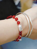 GATMEET天然紅瑪瑙足銀999手鏈女純銀法棍貓編織手繩本命年紅繩新年禮物 招財貓紅瑪瑙手繩 曬單實(shí)拍圖