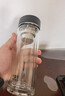 水宜生玻璃杯男士水杯透明茶杯便攜旅行雙層玻璃水杯隔熱杯子 G710 睿智黑 400ML 曬單實(shí)拍圖