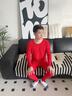 宜而爽【鴻運禮盒】本命年騏驥紅保暖內衣男士羊絨蠶絲蛋白秋衣秋褲套裝 曬單實(shí)拍圖
